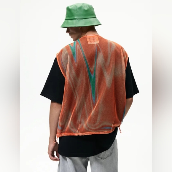 STRUCTURED MESH VEST ZARA Orange - Picture 13 of 15